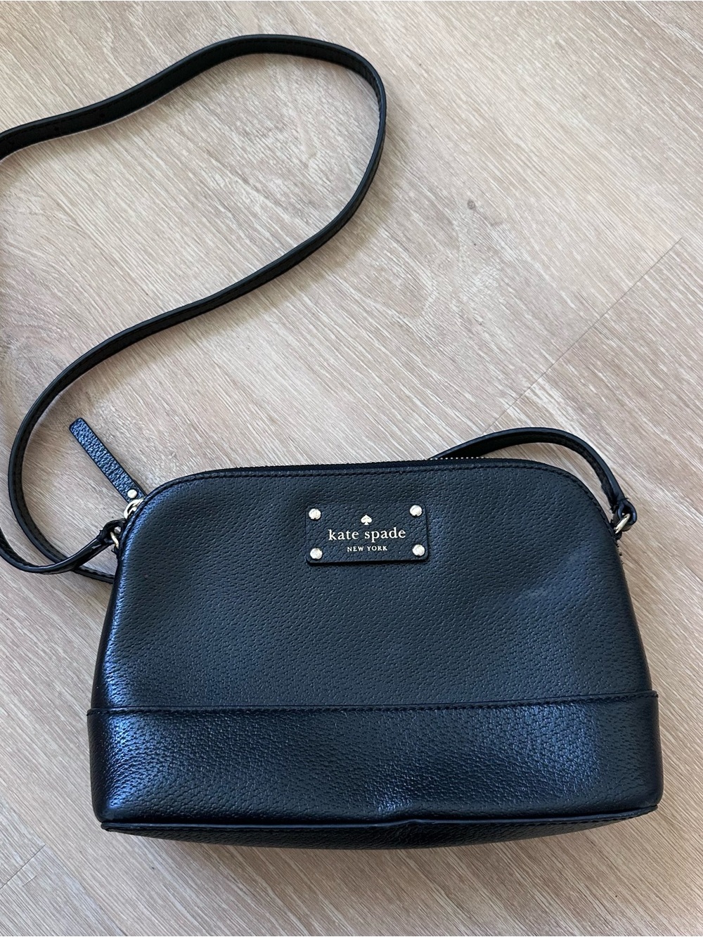 kate spade Black Leather Pebbled Crossbody Bag